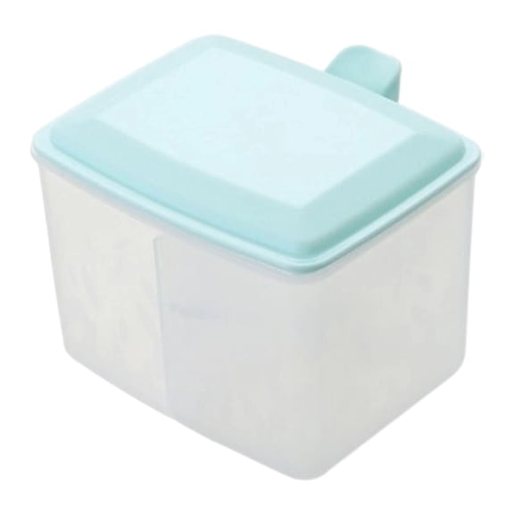 Cozival 2-Compartment Square Seasoning Box with Lid and Spoons, Kitchen Condiment Organizer for Salt, Sugar, Pepper, Spices, Countertop Storage