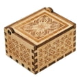 thumbnail image 3 of Caja de música de madera manivela ligera para decoraciones de recuerdos (G), 3 of 8
