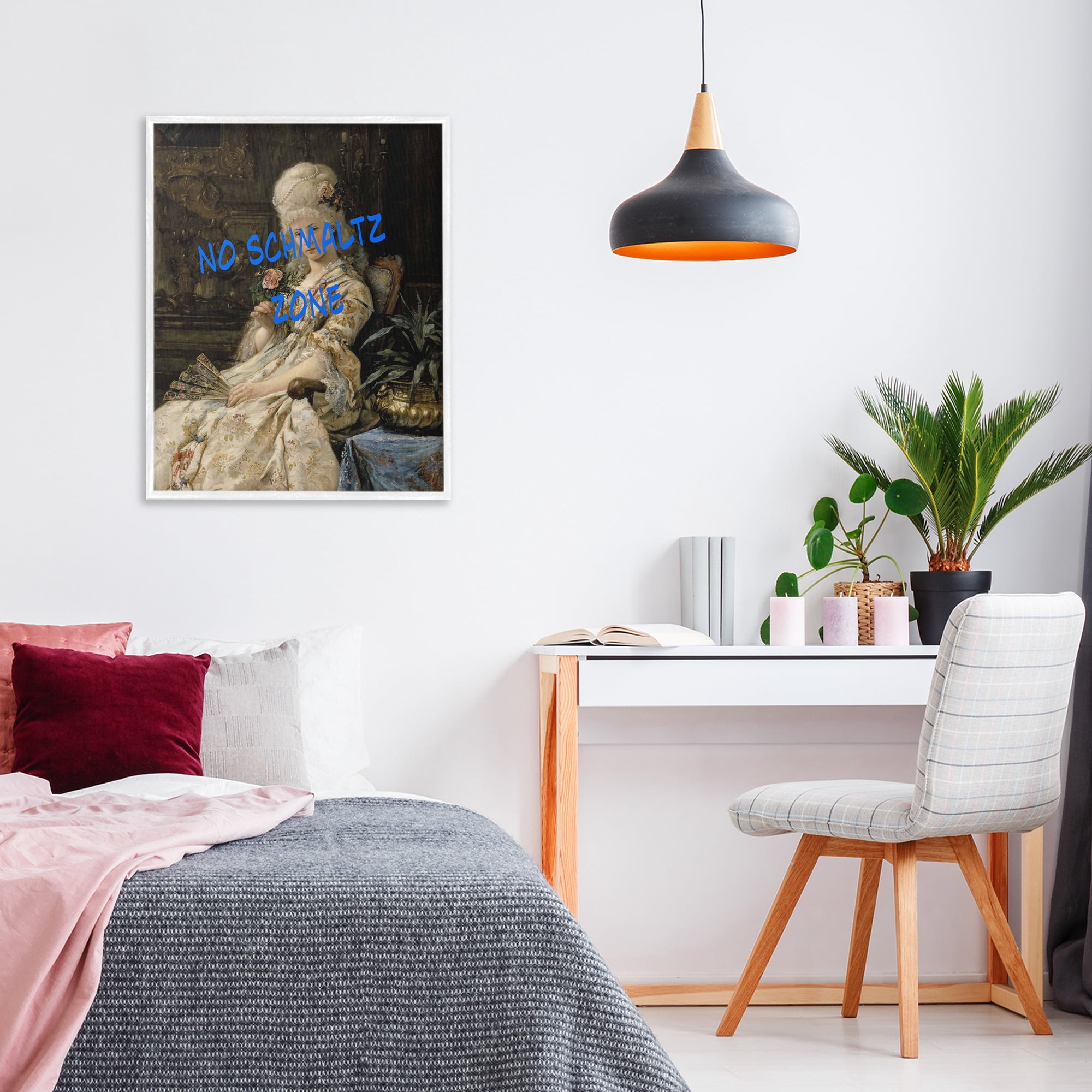 Stupell Industries Iconic No Schmaltz Zone White Framed Giclee Art, design by Grotto Studios