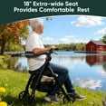 thumbnail image 4 of The Tale Maker Rollator Walkers with Seat for Seniors, Reinforced Aluminum Frame & Height Adjustable, 8" Rubber Wheels for All Terrain, Max 500 lbs Foldable Rolling Walker, 4 of 11