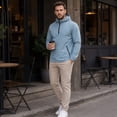 thumbnail image 3 of Youthup Men's Half-Zip Hooded Quick-Dry Wind-Resistant Nylon Blend Jacket for Outdoor Training & Urban Sports (24-35 Years, Spring/Fall), 3 of 10