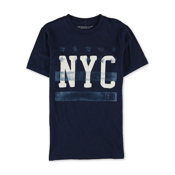 Camiseta adornada Aeropostale con la bandera de Nueva York para hombre Azul XS