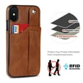 thumbnail image 6 of Dteck for Apple iPhone XS Max Slim Case, Shockproof Premium PU Leather Soft TPU Business Cover with Wrist Strap Kickstand Flip Stand Protection Case, brown, 6 of 7