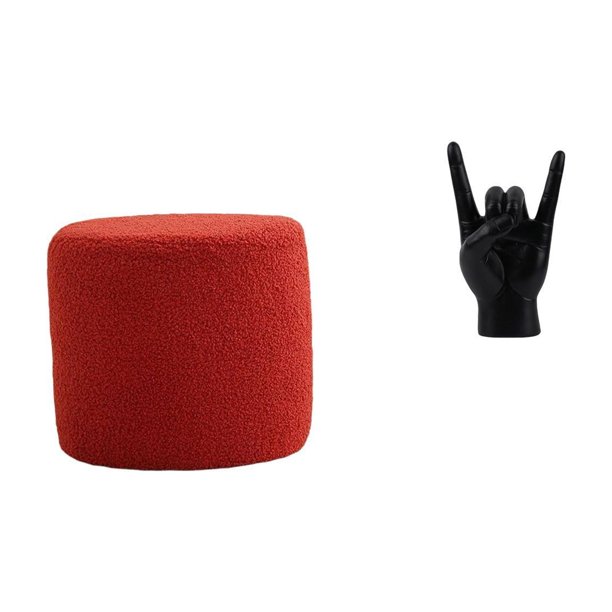 Escabel,Reposapiés pequeño,taburete otomano,sofá,taburete de té,Reposapiés Cubo Taburete Taburete para Dormitorio Baño,Estatua del gesto de la roca,Estatuas y figuras de dedos con gestos