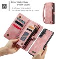 thumbnail image 4 of ELEHOLD Multi-Functional Wallet Case for Samsung Galaxy A36 5G,Large Capacity 8 Card Slots Zipper Purse Magnetic Detachable Phone Case with Wriststrap Luxury Leather Case,Pink, 4 of 5