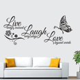 thumbnail image 3 of Live Love Laugh Set 3 Wall Sticker Motivational Wall Decals(10.6x23, Black), 3 of 4