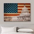 thumbnail image 3 of wall26 Canvas Print Wall Art Wood Panel Effect United States Capitol American Flag Cultural Historic Digital Art Modern Art Decorative Global Patriotic for Living Room, Bedroom, Office - 24x36, 3 of 5
