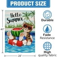 thumbnail image 2 of Hello Summer Cat Watermelon Beach Coastal Decorative House Flag, Ocean Nautical Garden Yard Outside Decoration, Outdoor Large Decor Double Sided 28 x 40, 2 of 6