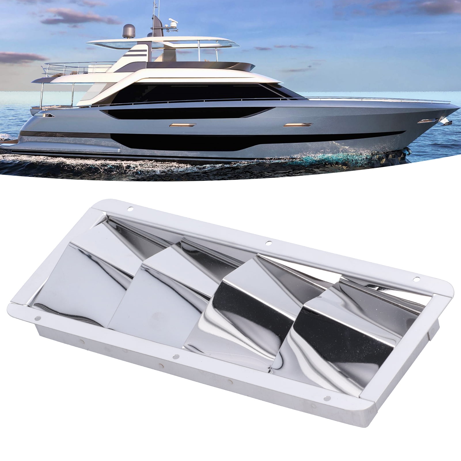 Stainless Steel 5 Slot Louvered Air Vent Cover Marine Boat Yacht Accessories 