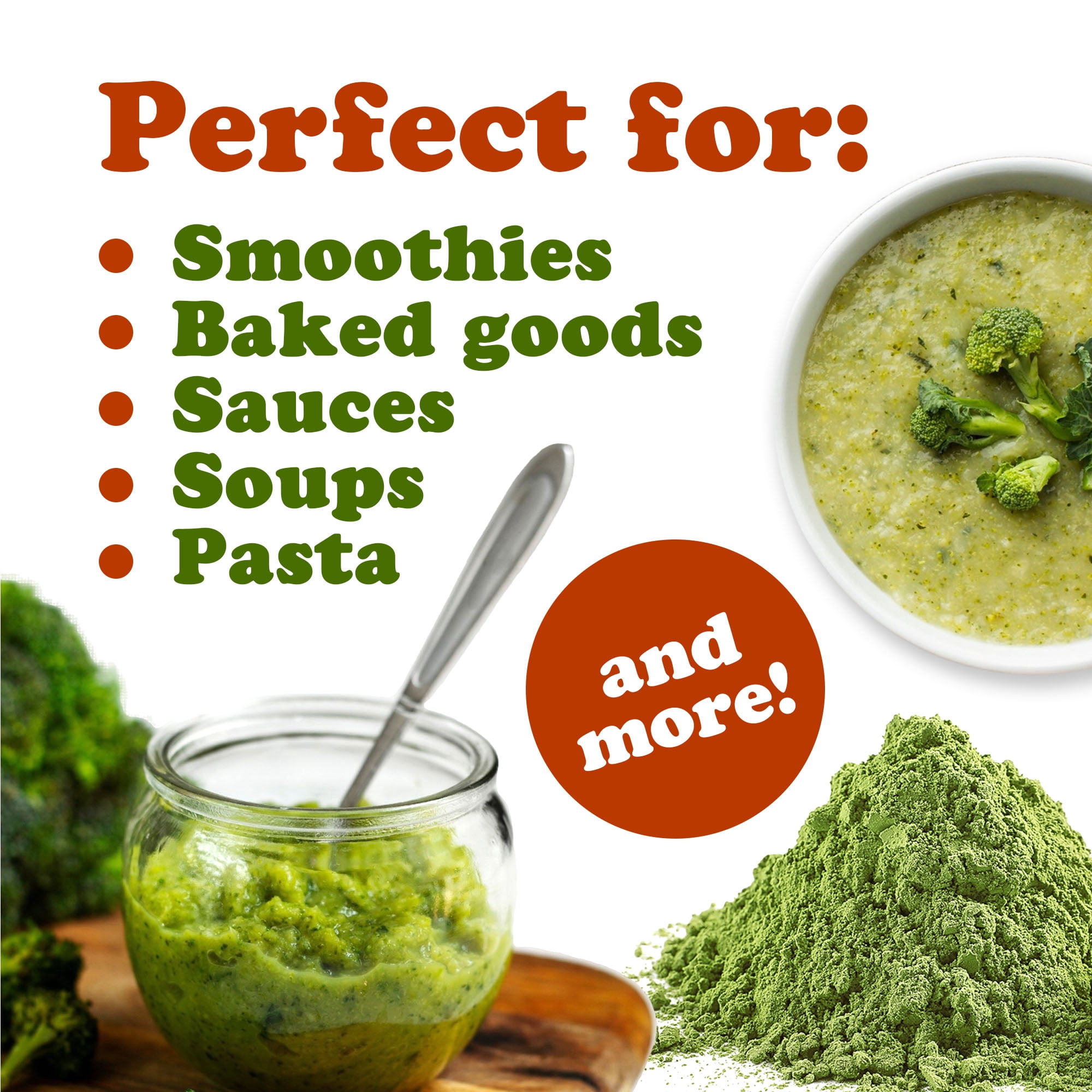 Broccoli Powder, 5 Pounds – Nutrient-Rich Green Superfood for Smoothies, Shakes and Cooking, High in Fiber, Vitamins and Antioxidants, Vegan, Kosher, Bulk - by Food to Live