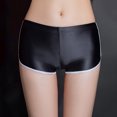 thumbnail image 4 of Women Underpants Smooth Ice Silk Solid Color Mid Waist Moisture-wicking Slim Fit High Elasticity Daily Wear Lady Boxers, 4 of 8