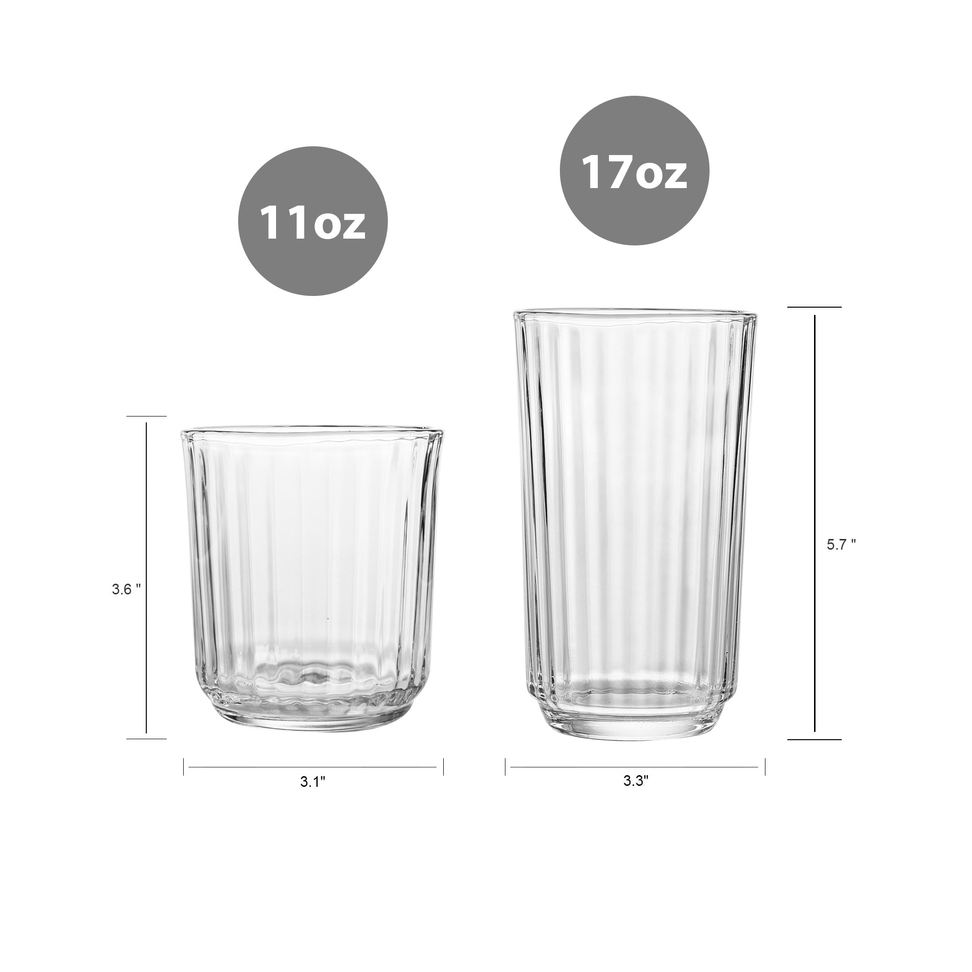 Better Homes & Gardens Panello 12-Piece Clear Drinkware Set