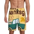 thumbnail image 3 of Lsque Happy Thanksgiving Day Mens Sleep Pajama Shorts,Short Pajama Pants, Cotton Ultra-Soft Knit-3X-Large, 3 of 9