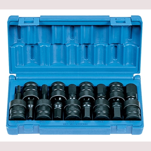 Grey Pneumatic 1499UMH 1/2" Drive 9 Piece Metric Universal Hex Driver Set