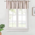 thumbnail image 2 of Buffalo Checker Pattern Valance Curtains for Kitchen Cafe, Plaid Gingham Thick Yarn Dyed Farmhouse Bathroom Window Curtains,Tan/White, 56" x 15", 2 of 6