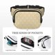 thumbnail image 5 of Fotbe Damask Beige Tan Brown Cangurera Cuadrada con Estampado de Doble Capa, Bolsa de Cintura Ajustable Mini para Hombres y Mujeres, 5 of 9