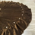 thumbnail image 6 of Ruffled Velvet Christmas Tree Skirt with Pearl Trim & Bow Ties 60 in,Luxury Round Xmas Tree Skirt, Ruffled Edge Velvet Tree Skirt for Christmas Home Party Holiday Decor-Blue, 6 of 8