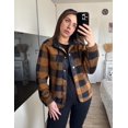 thumbnail image 4 of Zeagoo Womens Fleece Jacket Fuzzy Stand Collar Western Aztec Snap Button Down Jacket Outerwear with Pockets, 4 of 5