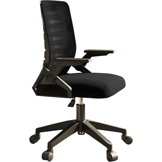 Silla de oficina ergonómica con giratorio de malla, altura 85 cm, capacidad 120 k (negro)