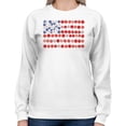 thumbnail image 2 of Smartprints America the Beautiful Floral Flag Art Women's Sweatshirt, White, S, 2 of 3