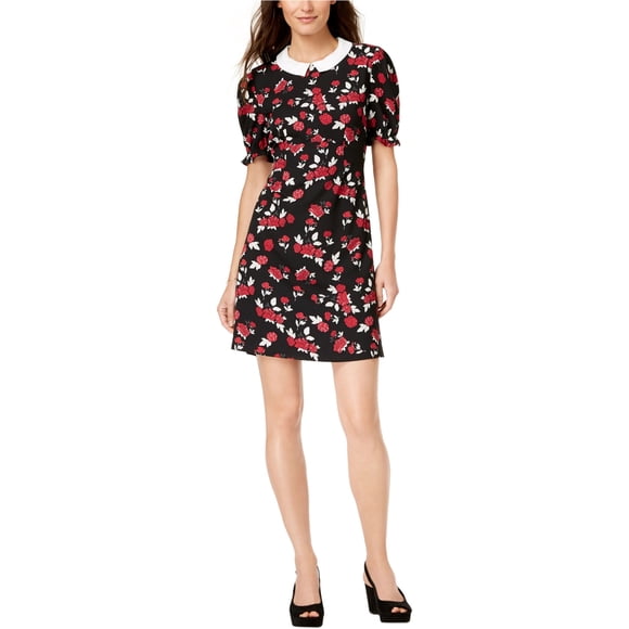 maison Jules Vestido recto floral para mujer, negro, 10