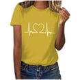 thumbnail image 2 of Otvok Valentine'S Day Fashion Crewneck Short Sleeve T-Shirt Casual Loose Shirt Tops for Women, 2 of 6