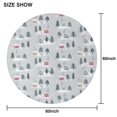 thumbnail image 6 of Gray Christmas House and Tree Pattern Round Tablecloth 60"x60",Wrinkle Wipeable Table Cloth for Kitchen Dining Room Picnic Patio Party, 6 of 6