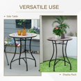 thumbnail image 3 of Mosaic Patio Table, Round Coffee Table with Metal Frame, Garden Furniture for Outdoor, Poolside, Red, 3 of 7