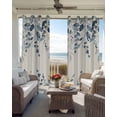 thumbnail image 6 of Navy Blue Eucalyptus Blackout Curtains for Bedroom Living Room Darkening Curtains 54 Inch Long Farmhouse Weeping Leaves Linen Short Curtain for Small Window Treatment Grommet Drapes 52"x54"x2, 6 of 9