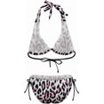 thumbnail image 6 of SKQIT Women's Leopard Bikini Sets 2 Piece Bathing Suits Sexy Halter Bikini Swimsuits Side Tie Thong Bottom Swimwear, 6 of 7