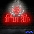 thumbnail image 3 of Handmadetneonsign Butcher Shop Open Neon Sign, Butcher Led Light, Butcher Store Wall Art Decor 93840, 3 of 5