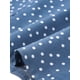 thumbnail image 5 of Blusa de mujer Inspire Chic con cuello en V, mangas 3/4, estampado de lunares y corazones, parte delantera con botones, azul denim, talla S, 5 of 6