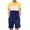 Yellow & White & Navy, variant on Arshiner Boys' 2-Piece Cotton Outfit Color Block T-Shirt and Shorts Set Summer Camo Clothes