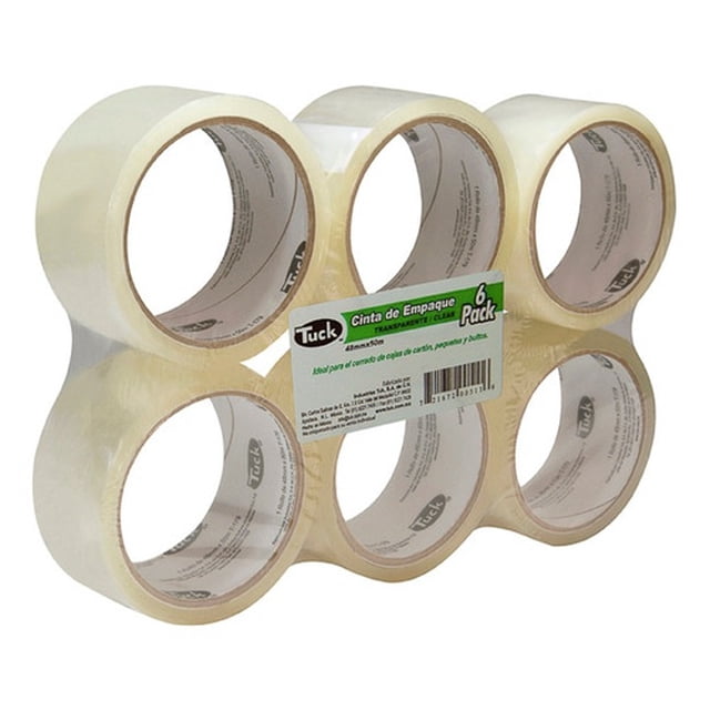 Cinta para Empaque Tuk 48x50 Transparente 179 231210 6 Rollos