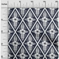 thumbnail image 1 of oneOone Polyester Lycra Navy Blue Fabric Artistic Floral & Diamond Geometric Sewing Craft Projects Fabric Prints By Yard 56 Inch Wide, 1 of 4