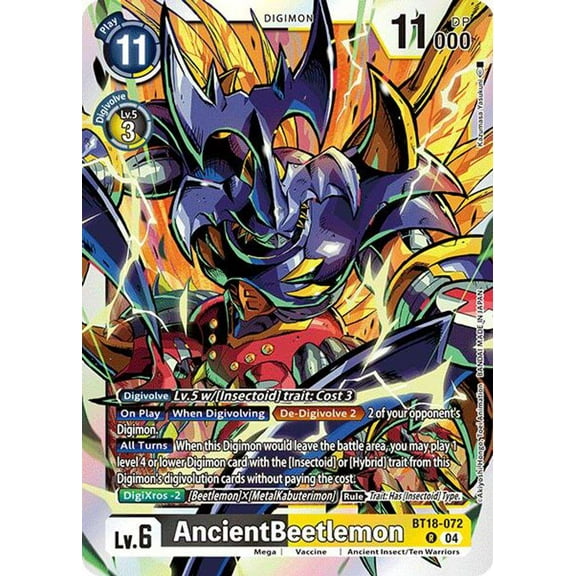 Digimon Release Special Booster 2.0 Rare AncientBeetlemon BT18-072