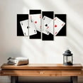 thumbnail image 2 of Elephant Stock Four Ace Cards Wall Art - Horizontal Multi Panel Canvas - Living Room Wall Decor - Hobbies And Lifestyle Multi Panel - Black And White Decor - 24" x 14", 2 of 4