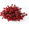 thumbnail image 6 of NOGIS 12 PCS Artificial Christmas Berry Picks, 11.4" Faux Berry Stems Spray with Glitter Paillette for DIY Crafts Wreath Garland Party Christmas Ornaments Décor (Red), 6 of 7