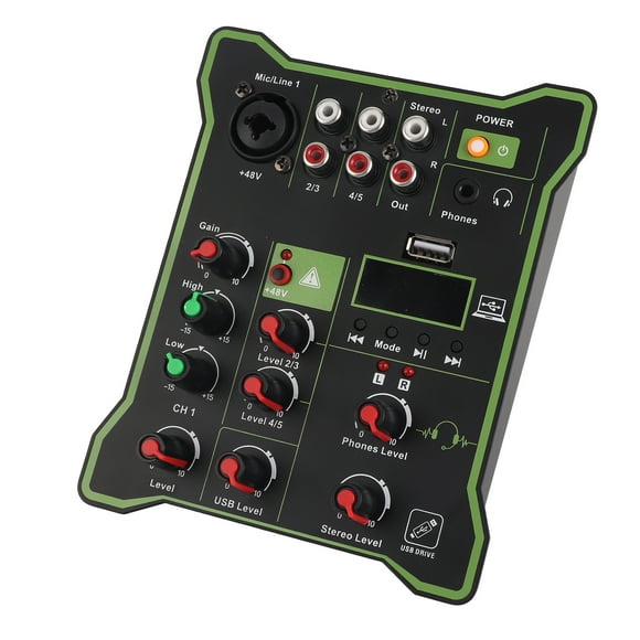Mini Audio Mixer, Automatically Beautify Voice 5 Channel Audio Mixer For Tablets For Computers
