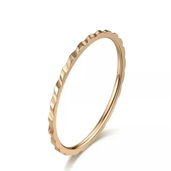 1mm Gold/Rose Gold/Silver Tail Band Women's Jewelry Stainless Steel Ring Sz 5-10