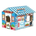 thumbnail image 1 of Casa de cartón para gatos, segura, saludable, resistente al desgaste, portátil, con hierba gatera para peluquería de gatos., 1 of 8