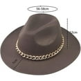 thumbnail image 2 of LINLIN Fedora Hat Unisex Wide Brim Jazz Hat Gentleman Hat with Big Gold Chain Autumn Winter Panama Hat for Men & Women, 2 of 3