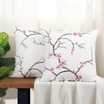 thumbnail image 6 of Home Soft Things Embroidery Canvas Throw Pillow Cover Pillow Case 2 Piece Set - Cherry Blossom - Pink - 20" x 20", 6 of 7