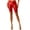 Red, variant on Women's Casual Metallic Pu Leather Biker Shorts
