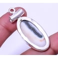 thumbnail image 2 of Moss Agate - India & White Topaz Gemstone 925 Silver Plated Pendant 1.76" A317, Valentine's Day Gift, Birthday Gift, Beautiful Jewelry For Woman, 2 of 2