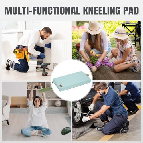 Waterproof Kneeling Pad for Garden or Bath, 2 inch Thick Soft Foam Kneeler Mat for Gardeners Knee Support or Bathtub Bathing Baby with Handle and Removable Cover-Green