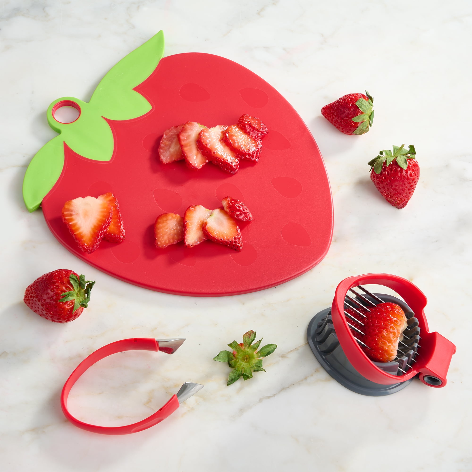 5pcs Strawberry Slicer Tool Stainless Steel Strawberry Cutter With Sharp  Blade Small Portable Strawberry Pedicle Remover Household Kitchen Gadgets  For