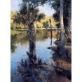 thumbnail image 2 of Moore, Larry 15x18 Black Ornate Wood Framed with Double Matting Museum Art Print Titled - Palms on Water I, 2 of 4