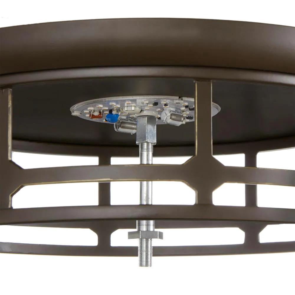 Hampton Bay Portland Court 14 in. 1-Light Oil Rubbed Bronze with Gold Highlights LED Flush Mount