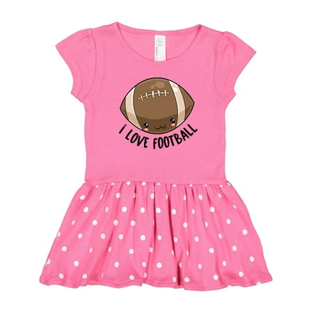 

Inktastic Cute I Love Football Gift Toddler Girl Dress
